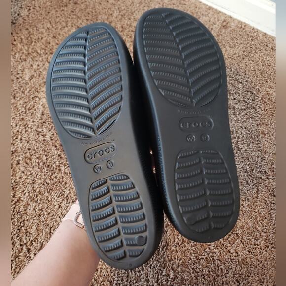 Crocs Classic Platform Slide Sandals Black Slip On Womens 9 - Picture 4 of 7